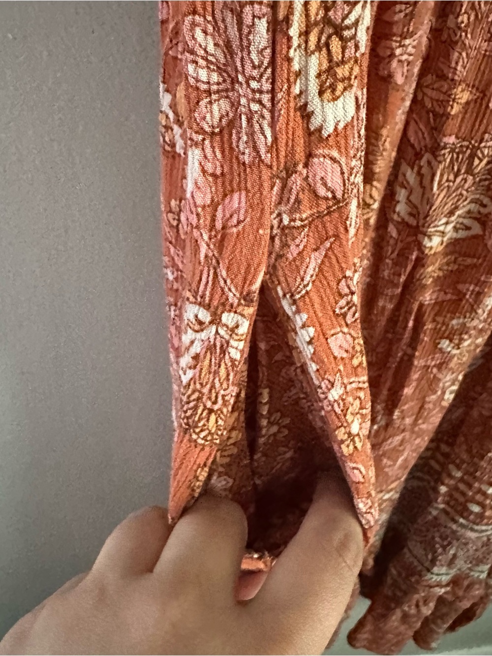 XL Knox Rose Boho Fall Maxi / Midi Dress Womens floral terracotta orange rust - Picture 4 of 6